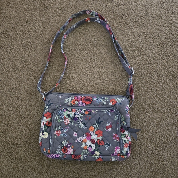 Vera Bradley Handbags - Vera Bradley- Hope Blooms- Gray- Crossbody Bag- RFID- Little Hipster- NWOT